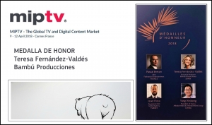 MIPTV: Teresa Fernández-Valdés (Bambú Producciones) recibe la Medalla de Honor del mercado
