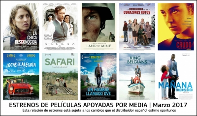 ESTRENOS MARZO 2017: Películas apoyadas por MEDIA
