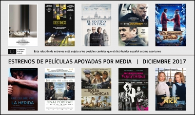 ESTRENOS DICIEMBRE 2017: Películas apoyadas por MEDIA