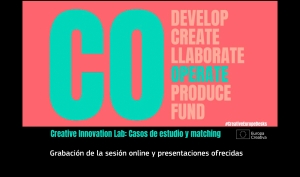 CREATIVE INNOVATION LAB: Grabación online de la sesión de casos de estudio y herramienta de matching